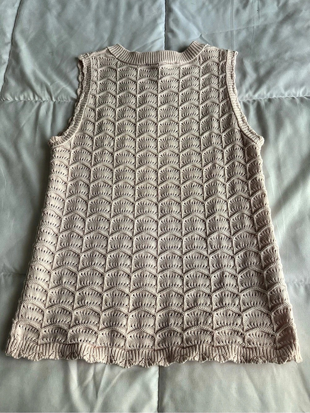 LOFT Pink Knit Fringe Sweater Tank